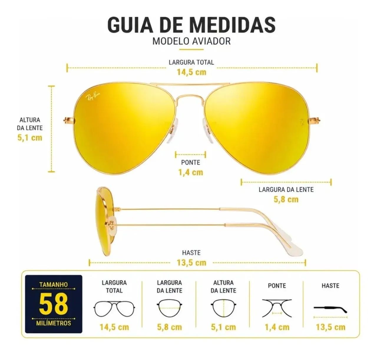 Óculos Ray-Ban original Aviador - Foto 4