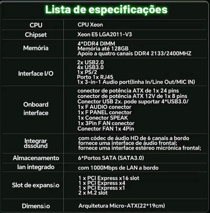SZSJKJ Placa Mãe X99 com Módulo TPM 2.0 - Peças de Hardware