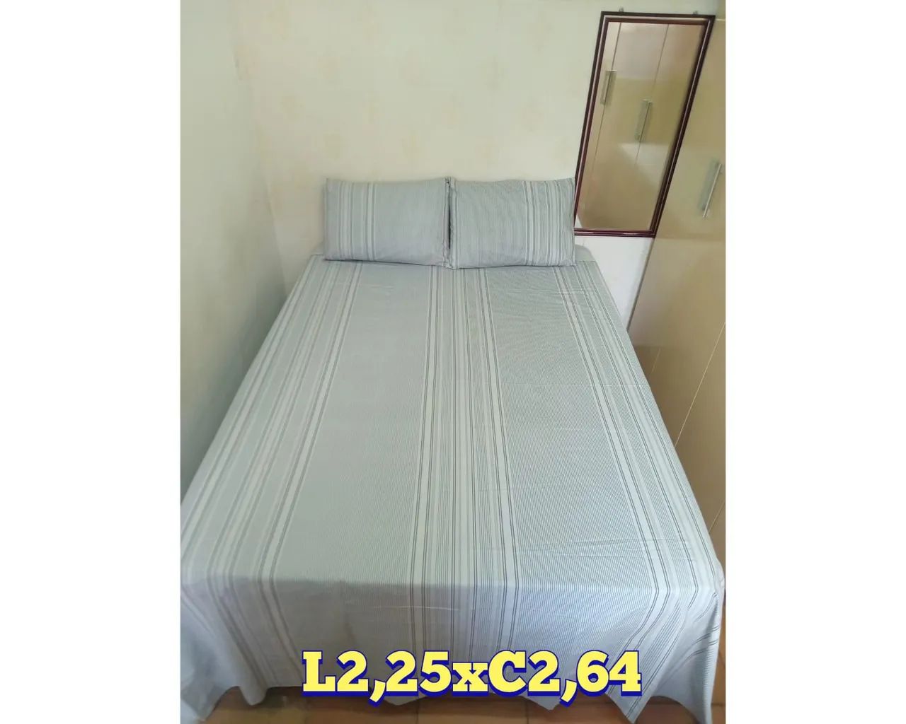 Jogo de Cama  1 Lençol  de  casal com 2 fronhas 98% algodão e  2% poliéster Itaquera - Foto 5