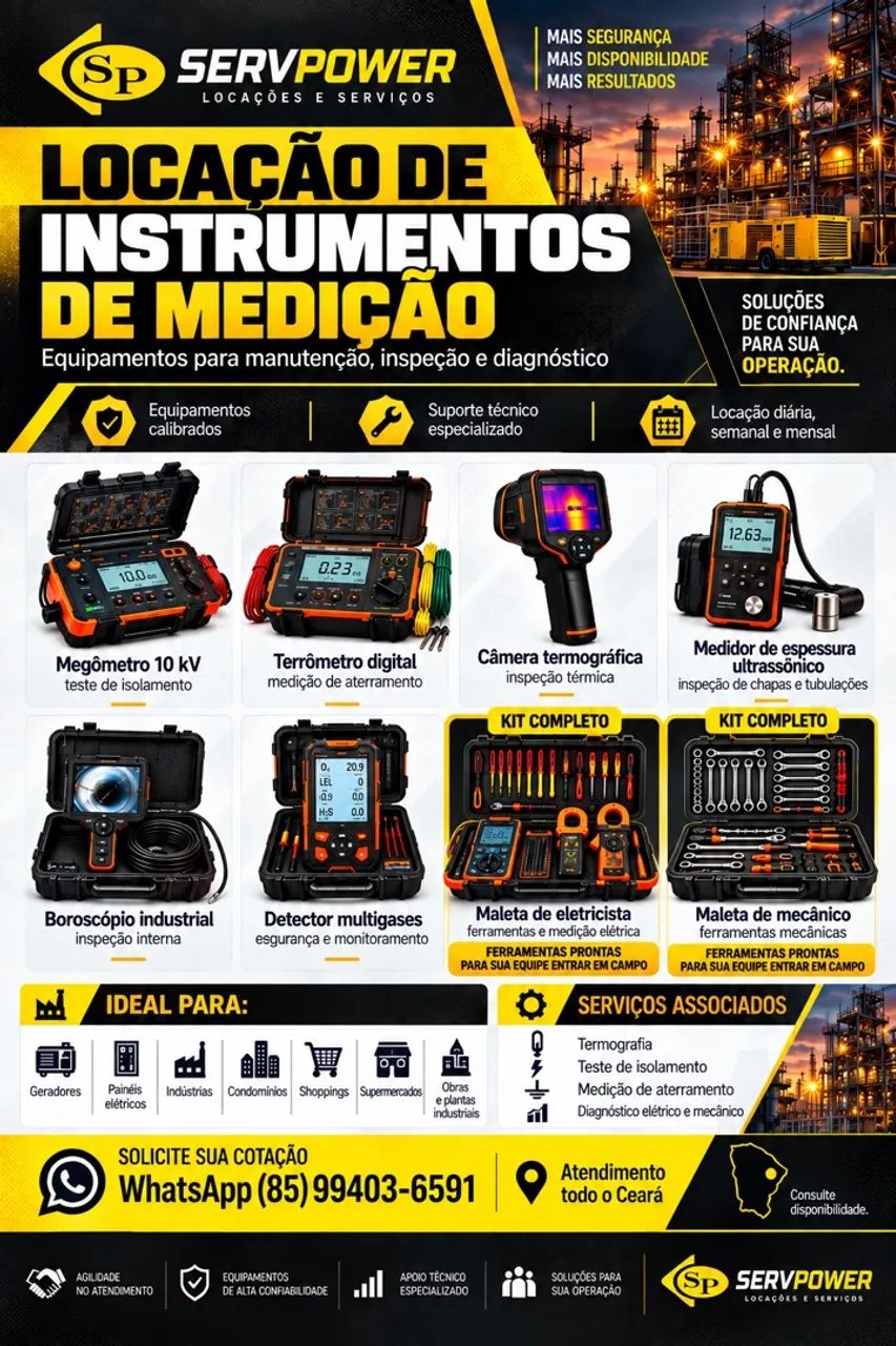 Aluguel de equipamentos de medição 