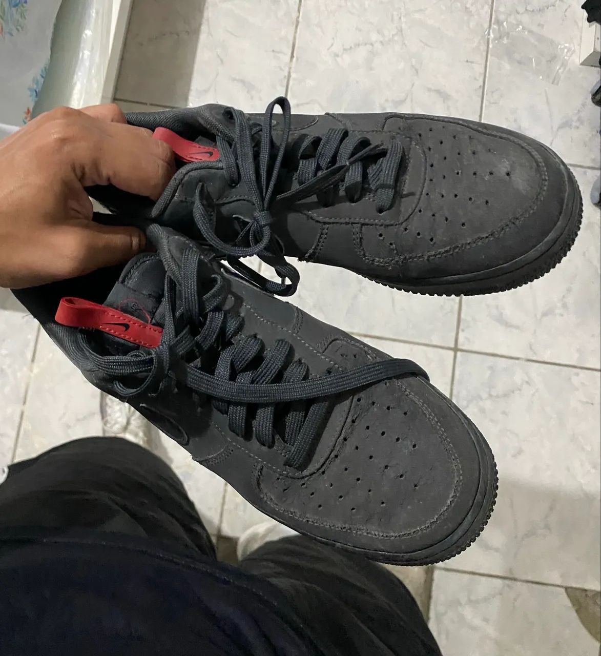 Tênis Nike Air Force Cinza chumbo Original - Foto 5
