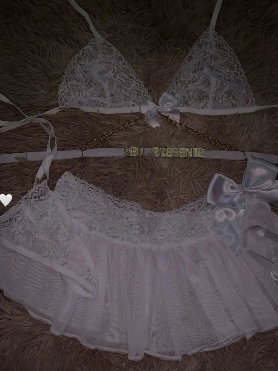 ? CONJUNTO DE LINGERIE BRANCO EM RENDA ? ATELIÊ DA LUA ? - Foto 3