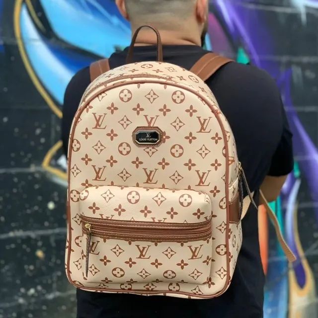 Mochila Louis Vuitton Palm Springs Damier Azur - Unissex Com Bolso