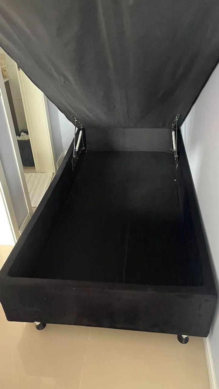 Cama de solteiro baú + colchão com molas  - Foto 2