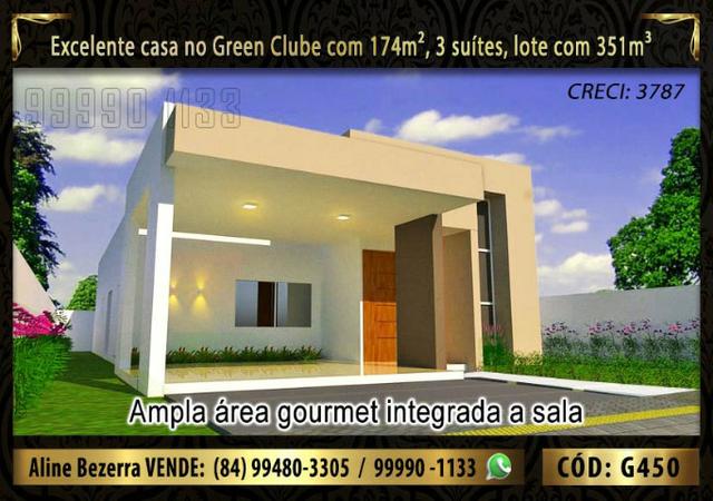 Linda casa no Green clube com 3 suítes, 174m de área construída e lote com 351m - Foto 3