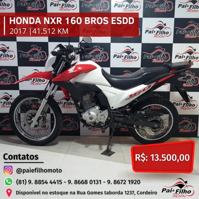HONDA NXR 160 BROS ESDD ANO 2017 FINANCIAMOS EM ATE 48X