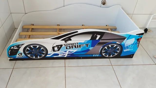 Cama Carro drift infantil azul JA Móveis