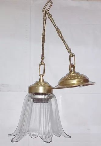 um lustre pendente com tulipa vidro cristal - Foto 2