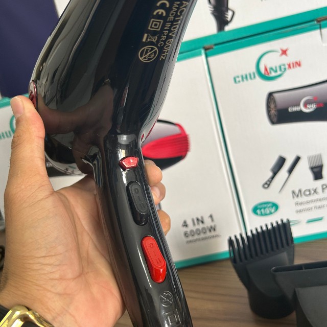 Secador De Cabelo Profissional Iônico 4 Em 1 Turbo 6000w