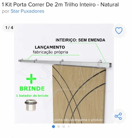 KIT PORTA DE CORRER 200cm x 220cm BRANCO – Rodapé Online