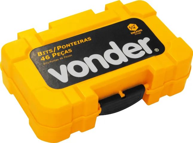 Jogo de bits/ponteiras, com 46 peças, encaixe sextavado de 1/4", Vonder - Foto 2