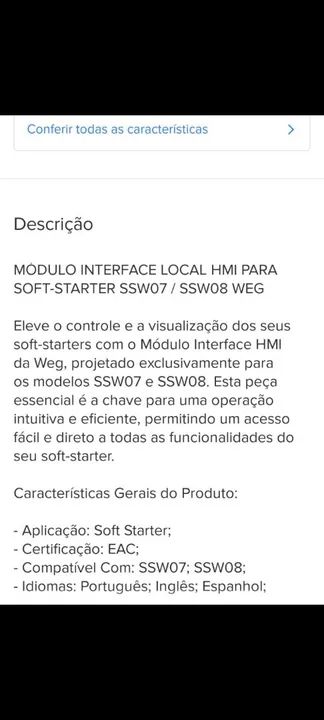 Soft starter WEG SSW 07 para controle de motores eletrônico Módulo Interface local - Foto 5