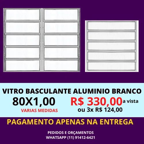 vitro Basculante 80x1,00 - frete a/c zs-zl-zo-zn-zo-abc