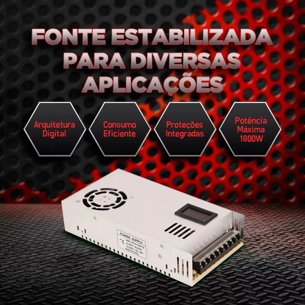 Fonte Chaveada 90A Com Display 