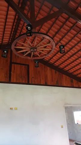 Luminária roda de carroça pendente  - Foto 5