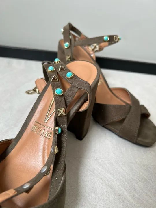 Sandália Verde Militar Boho 36 - Foto 2