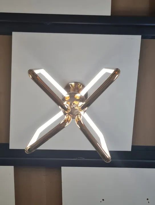 LUSTRE PENDENTE LED 36W 4000K DOURADO - Foto 6