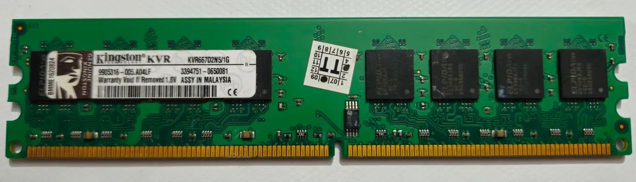 Memória RAM Kingston 1GB DDR2 667MHz