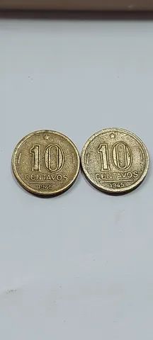 Lote com 2 Moedas Antigas De 10 Centavos - De 1945 - Sem Siglas - Muito bem conservadas - Foto 5