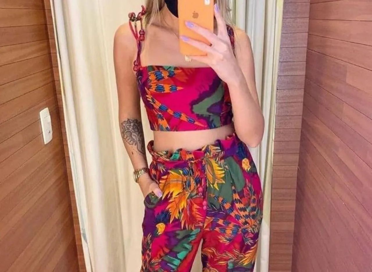 Top 2 em 1 floresta Tie Dye - Foto 4