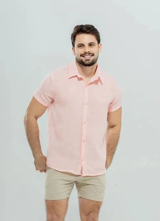 Camisa Masculina Viscolinho Bahamas - Foto 3