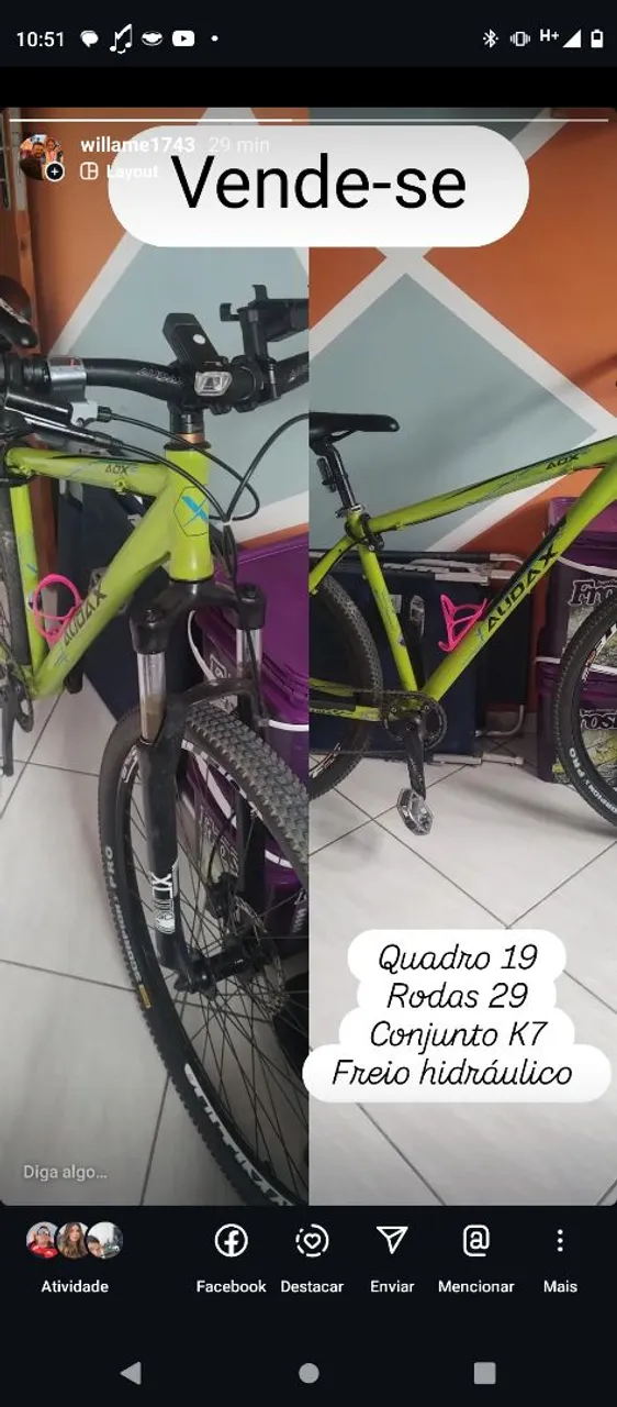 Bicicleta Aro 29 - Quadro 19 - Freio Hidráulico