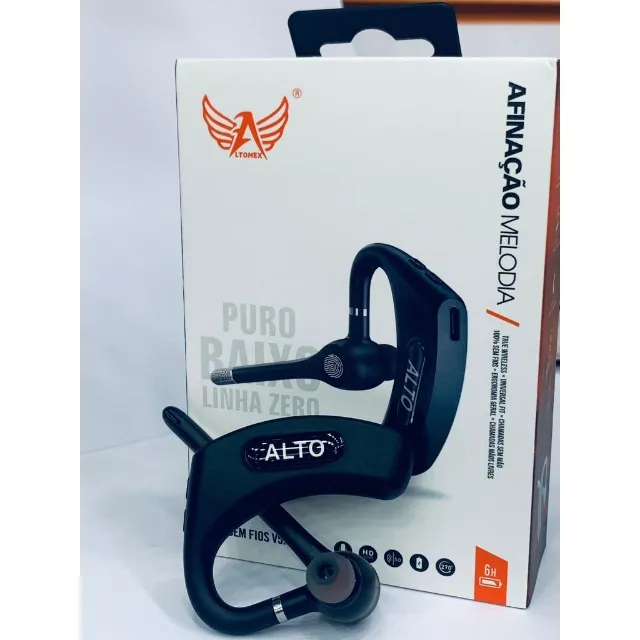 Fone de ouvido Bluetooth Auricular com Microfone Musicas Chamadas Game Home Trabalho