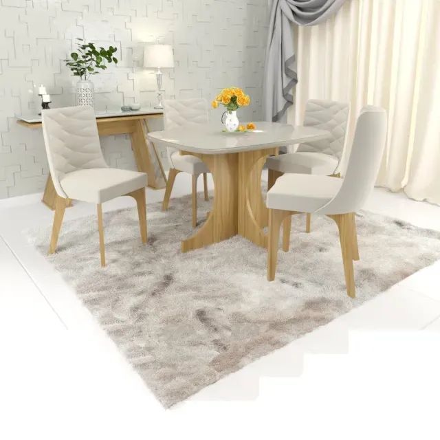 Conjunto Mesa c/ 4 Cadeiras MDF Montana 