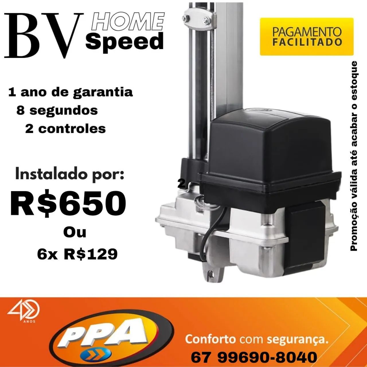 Motor Automático para Portão - BV Speed - 1 Ano de Garantia