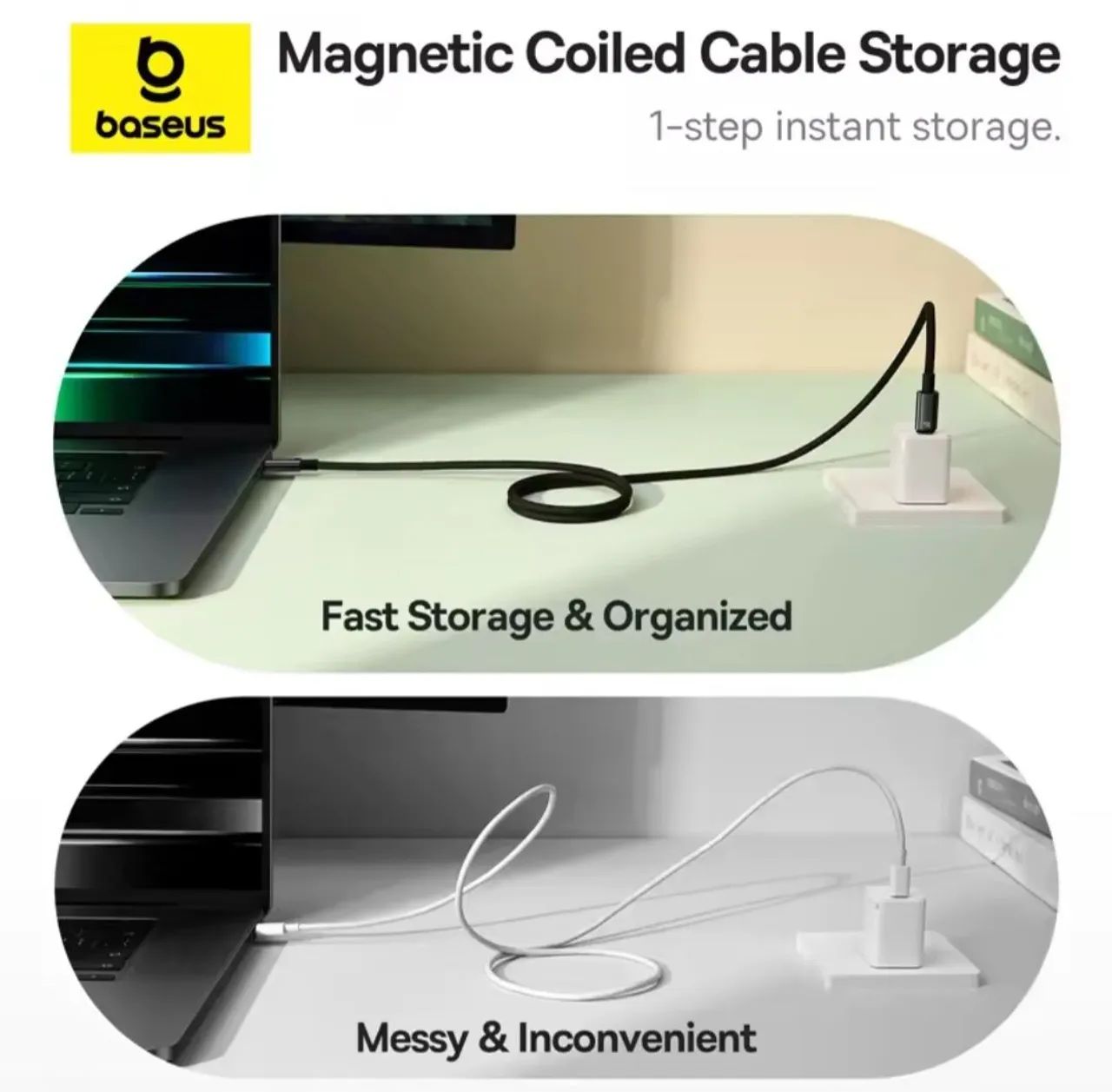 Cabo USB C magnético Baseus PD 100W para iPhone 15 Cabo Rápido 1M - Foto 2