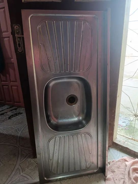Pia de cozinha em aço inox