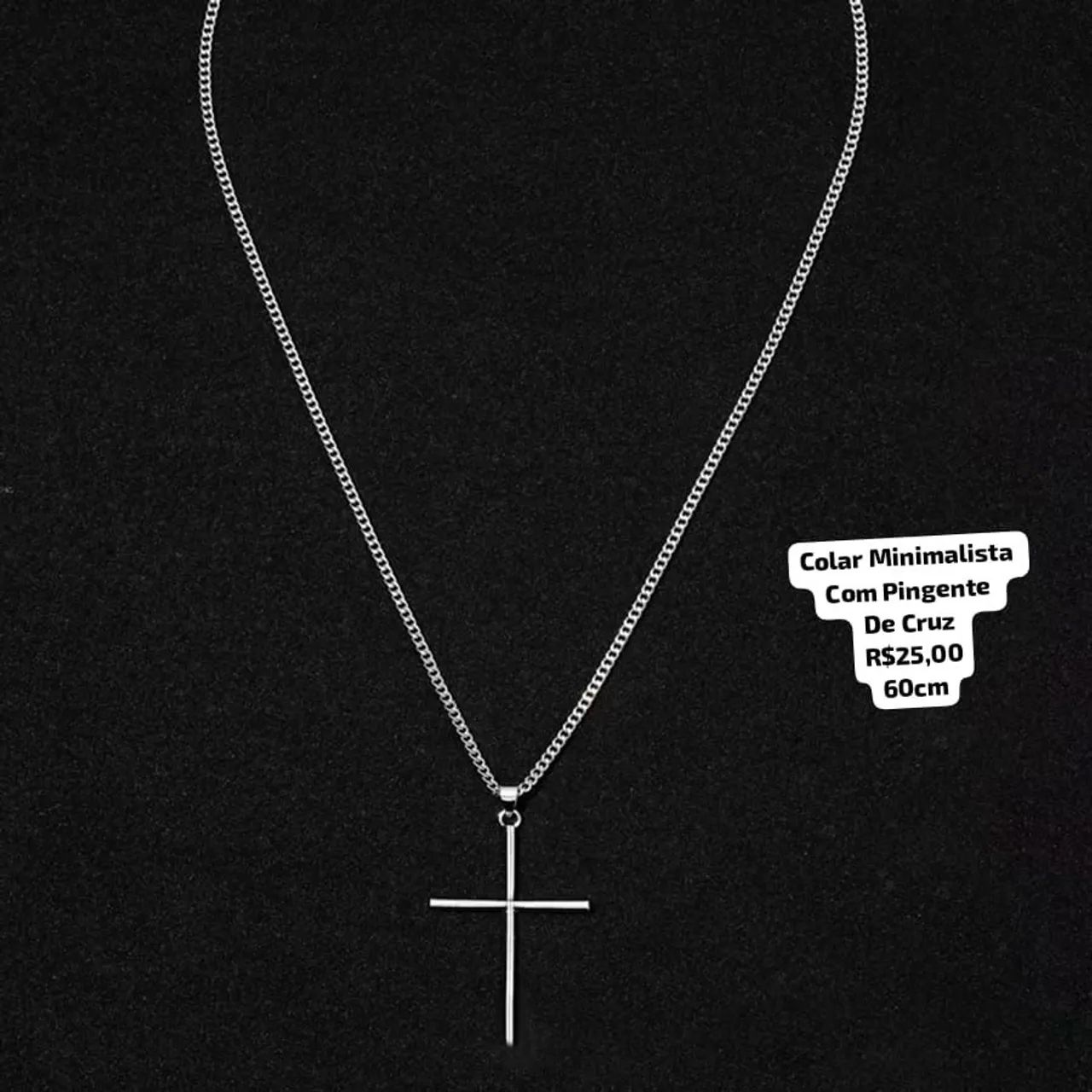 Colar masculino com crucifixo - Foto 3