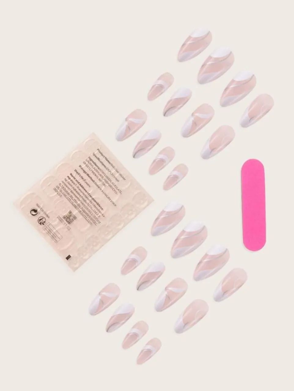 24 Peças de Unhas Postiças + Cola Transparente + Lixa de Unha - Foto 2