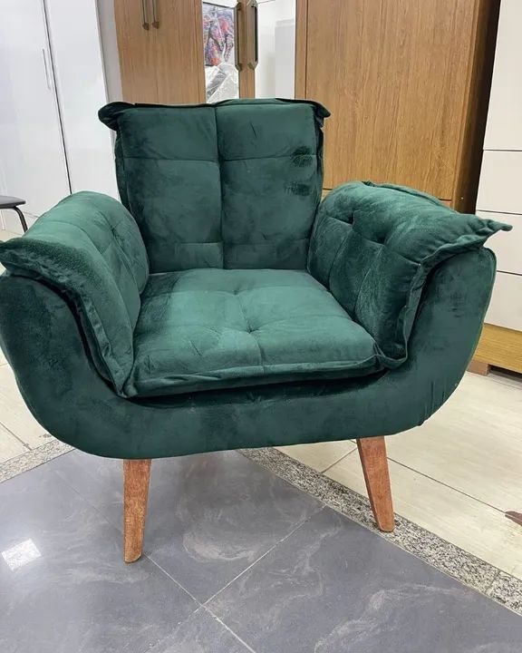 Poltrona de Veludo Verde