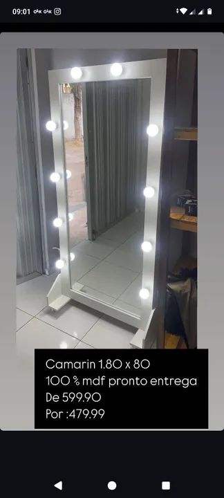 Espelho camarim com luzes 180x80