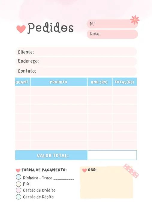Bloco de Recibo e Pedido Personalizado  - Foto 2