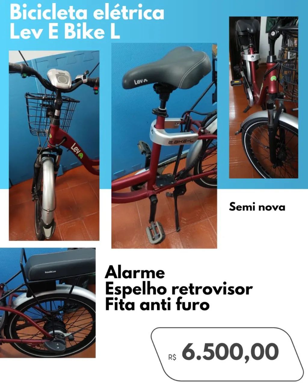 E-Bike Lev L Bordô |  - Foto 3