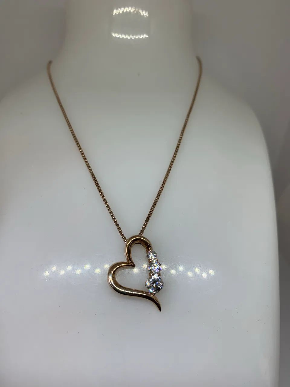 crossfor colar de prata com pingente de coração - Foto 2