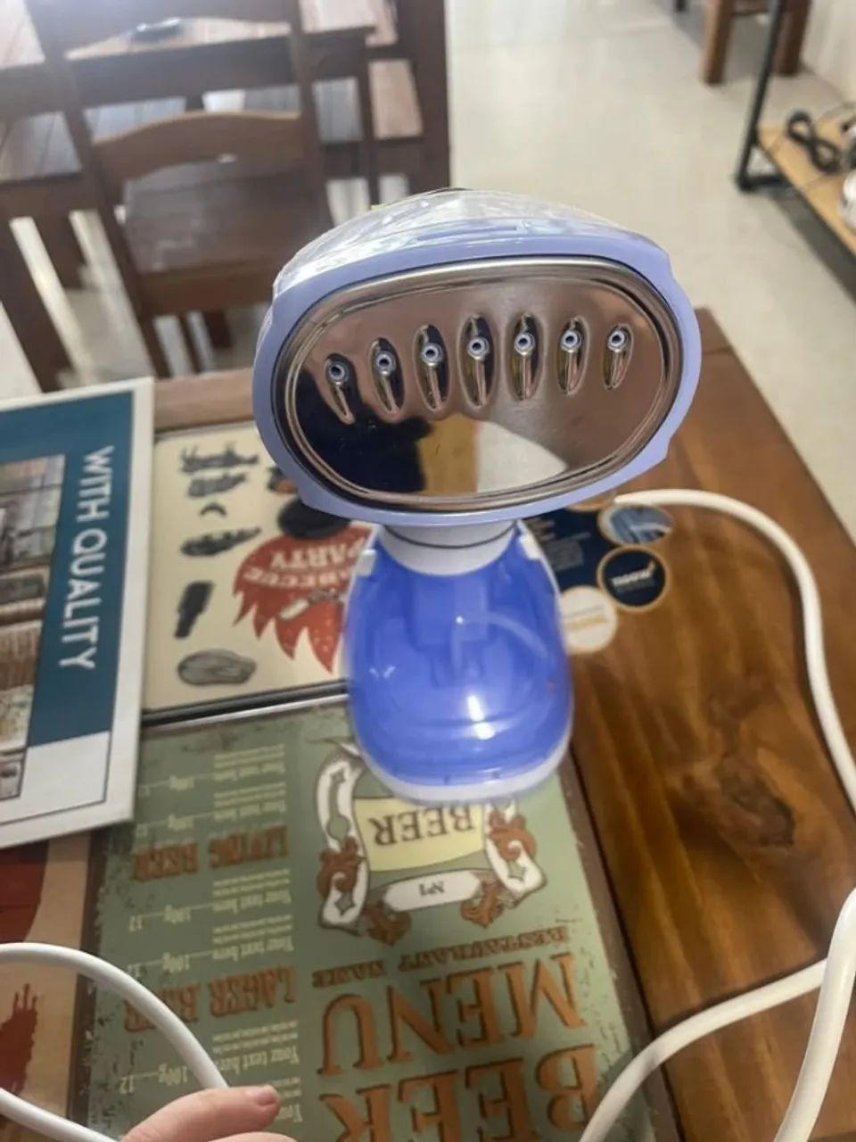 Passadeira A Vapor Portátil Britânia Bvp02l 127v Azul/branco - Foto 3