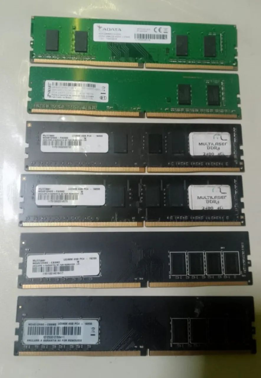 6 Memorias DDR4 4gb 2400Mhz
