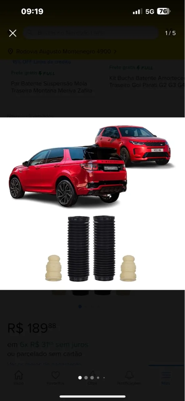 Kit Parcial Traseiro Land Rover Discovery Sport 2017 2018 19