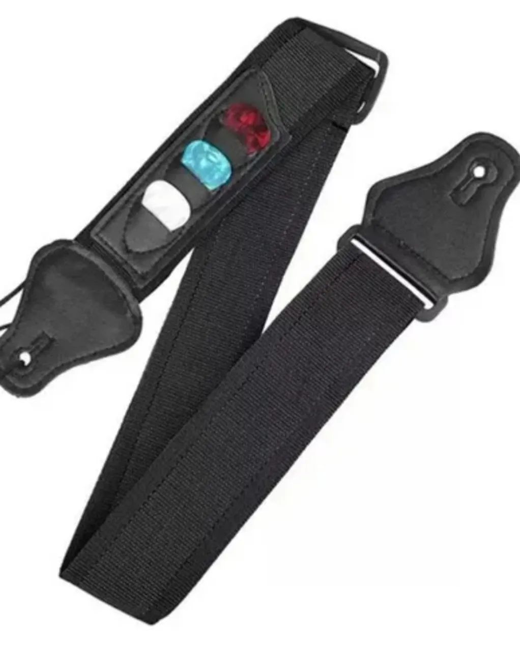 Cinta/Correia para Violão e Guitarra com espaço de Palhetas + 2 palhetas brinde - Foto 2