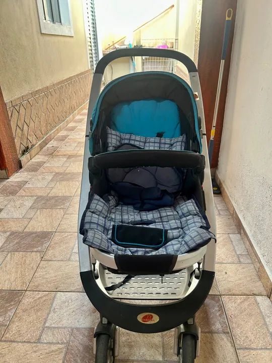 Carrinho de Bebê - dardara - Azul e Cinza - Foto 5