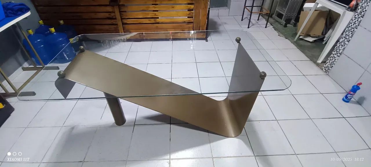Mesa de ferro com tampão de Vidro  - Foto 3