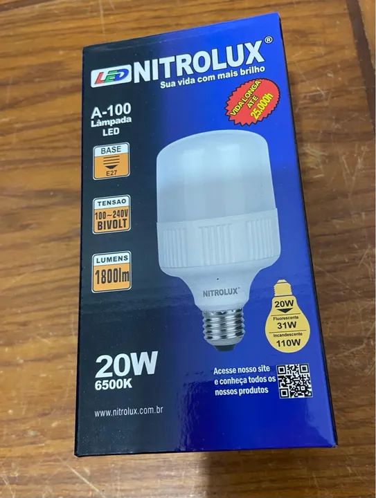 Kit 10 Lâmpadas LED 20W 6500K Bivolt - Nitrolux - Pacote com 6 - Foto 5