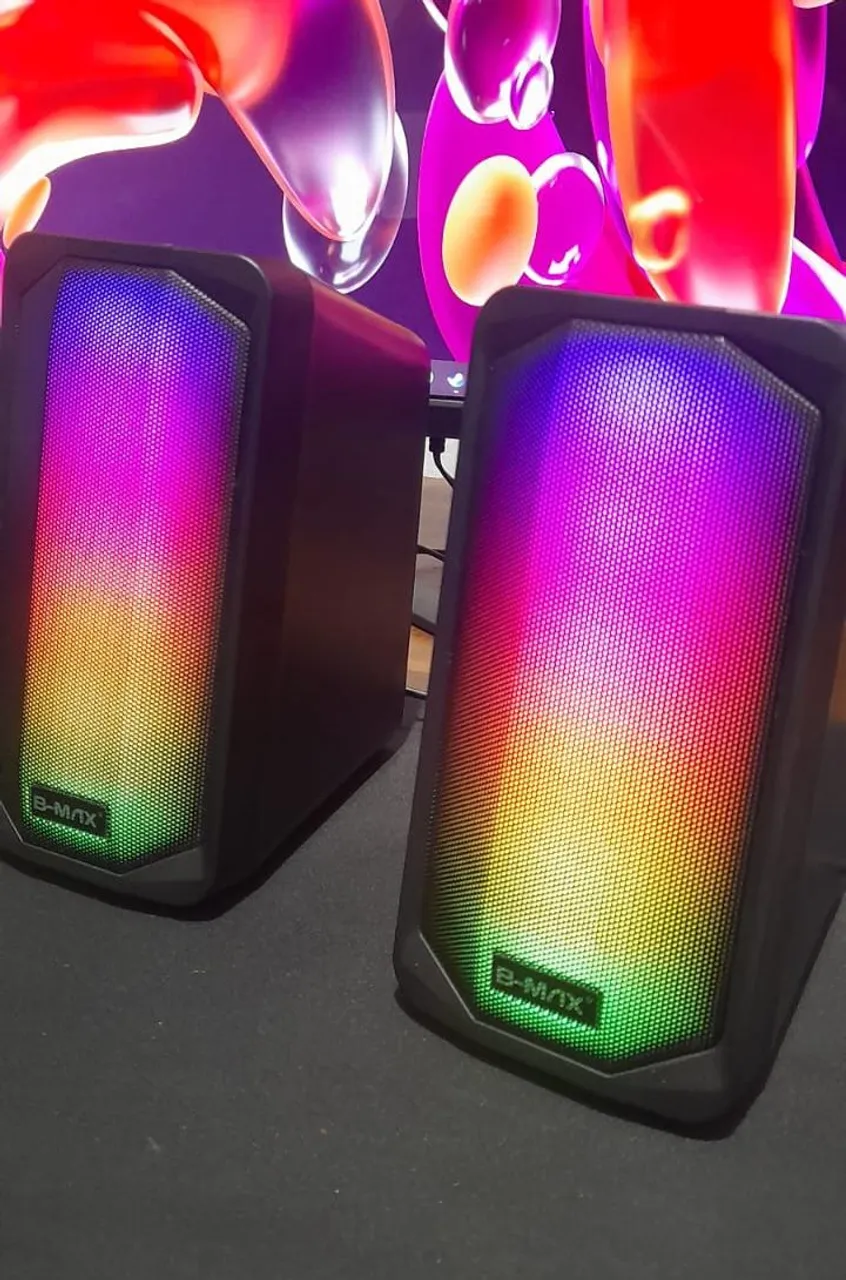 Caixas de Som B-MAX com iluminação RGB