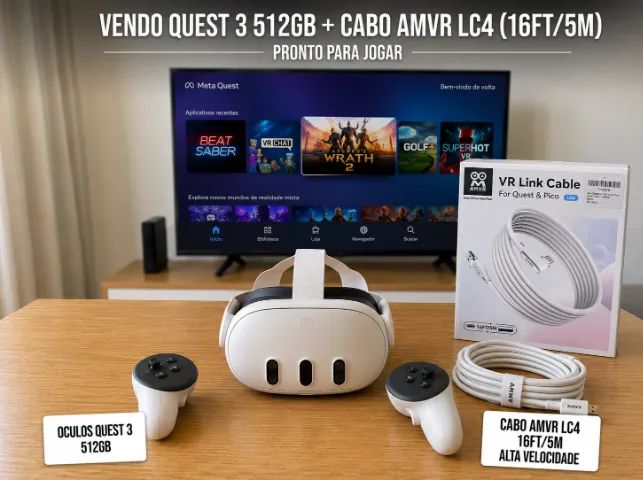 oculos quest 3 512gb com cabo link amvr lc4