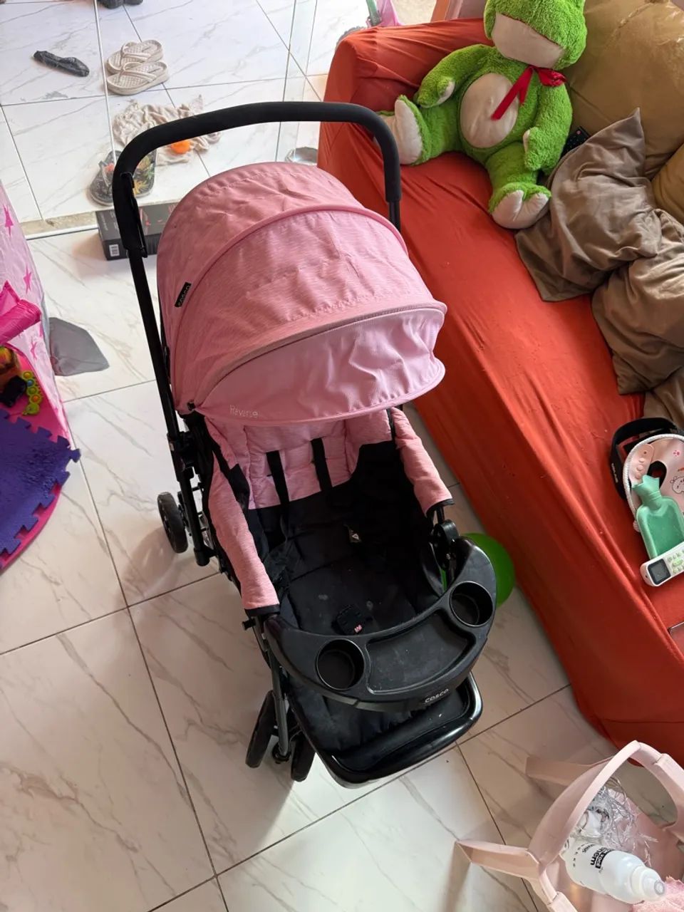 CARRINHO DE BEBÊ COSCO - ROSA CHICLETE - Foto 5