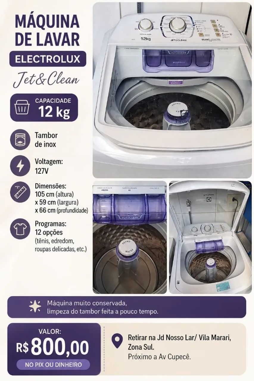 Máquina de Lavar Electrolux