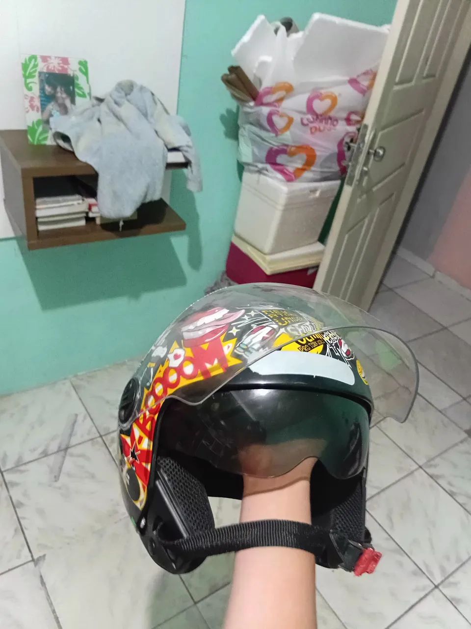 Capacete com óculos interno  - Foto 2